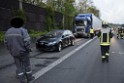 A 4 Rich Olpe vor Rodenkirchener Bruecke Heizoel LKW verliert Heizoel P17